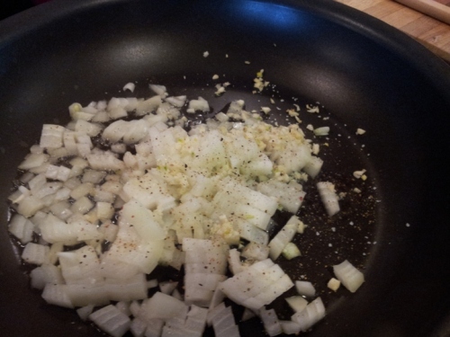 saute onions and garlic