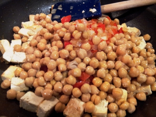add saute and chickpeas